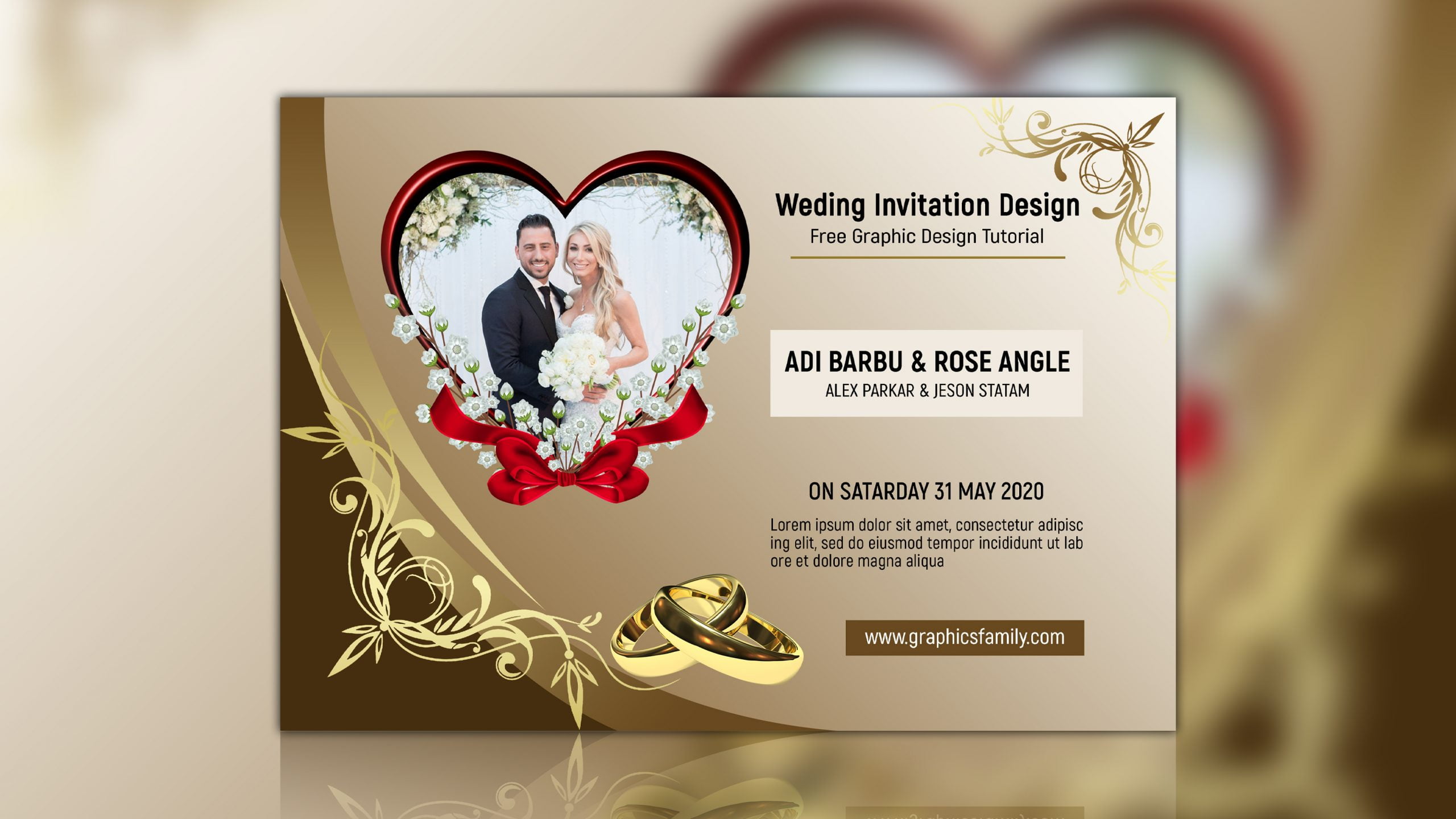 Wedding Card Template Photoshop - KibrisPDR