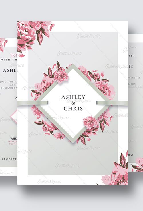 Detail Wedding Card Template Photoshop Nomer 3