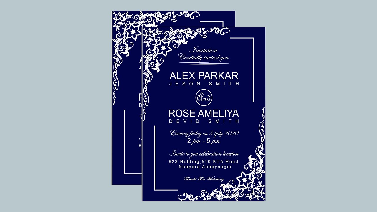 Detail Wedding Card Template Photoshop Nomer 28