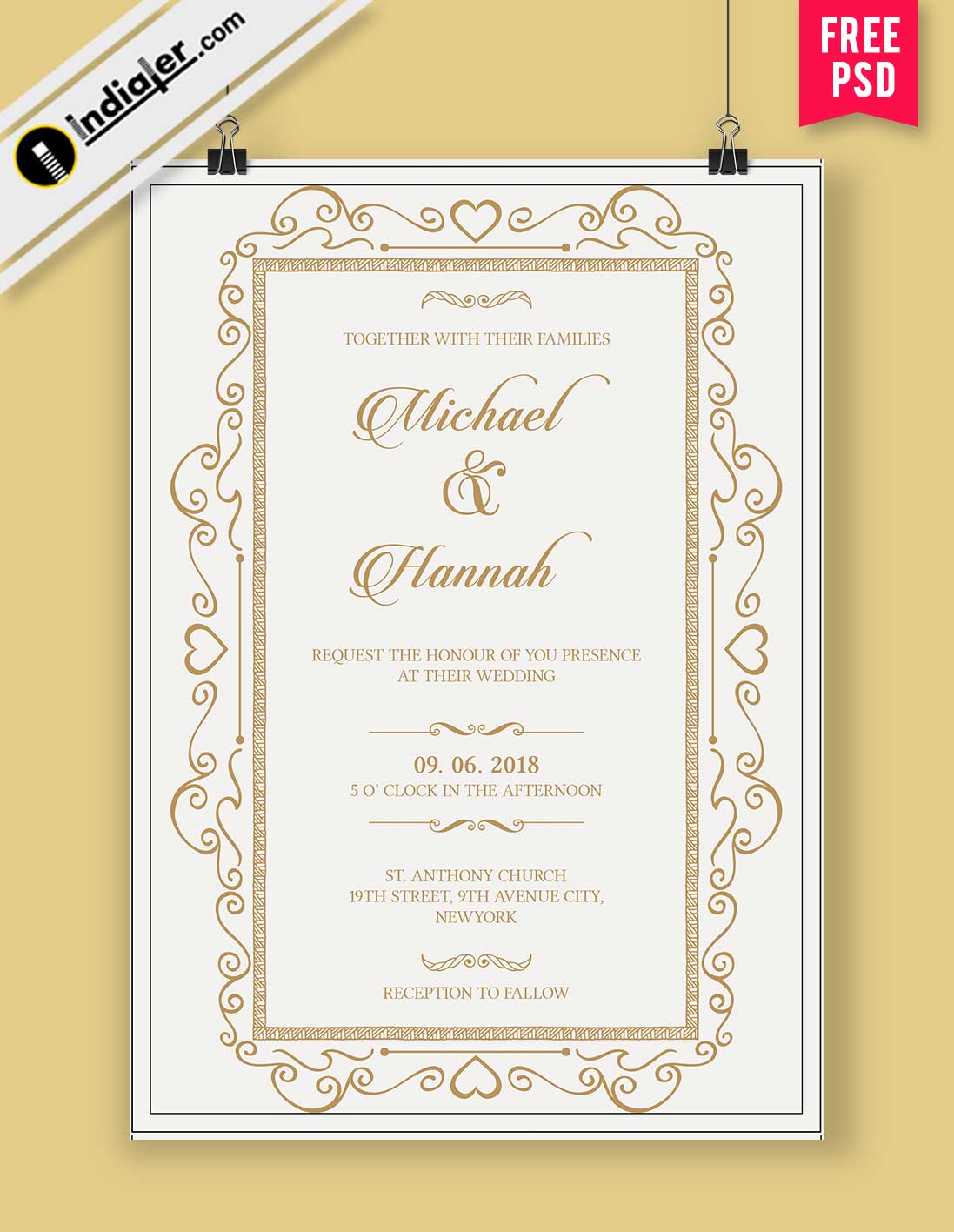 Detail Wedding Card Template Photoshop Nomer 32