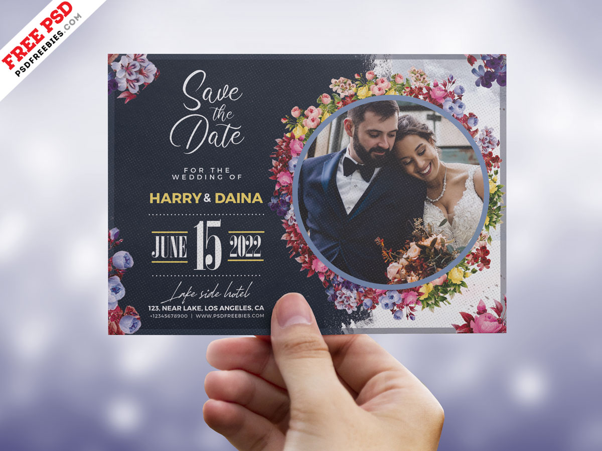 Detail Wedding Card Template Photoshop Nomer 5