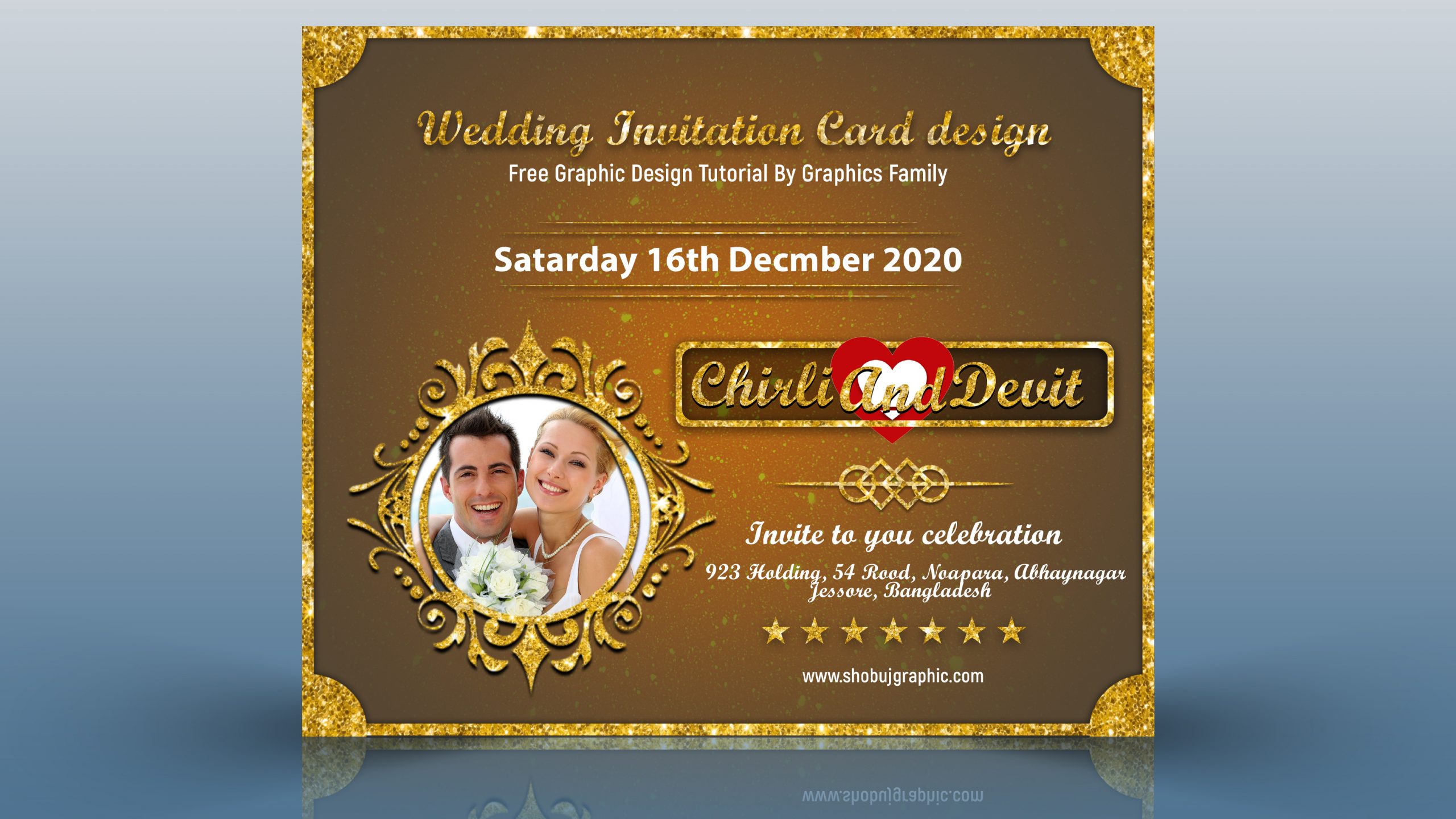 Detail Wedding Card Template Photoshop Nomer 44