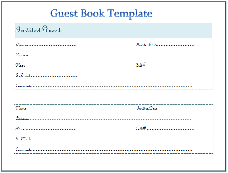 Detail Wedding Guest Book Template Free Download Nomer 5