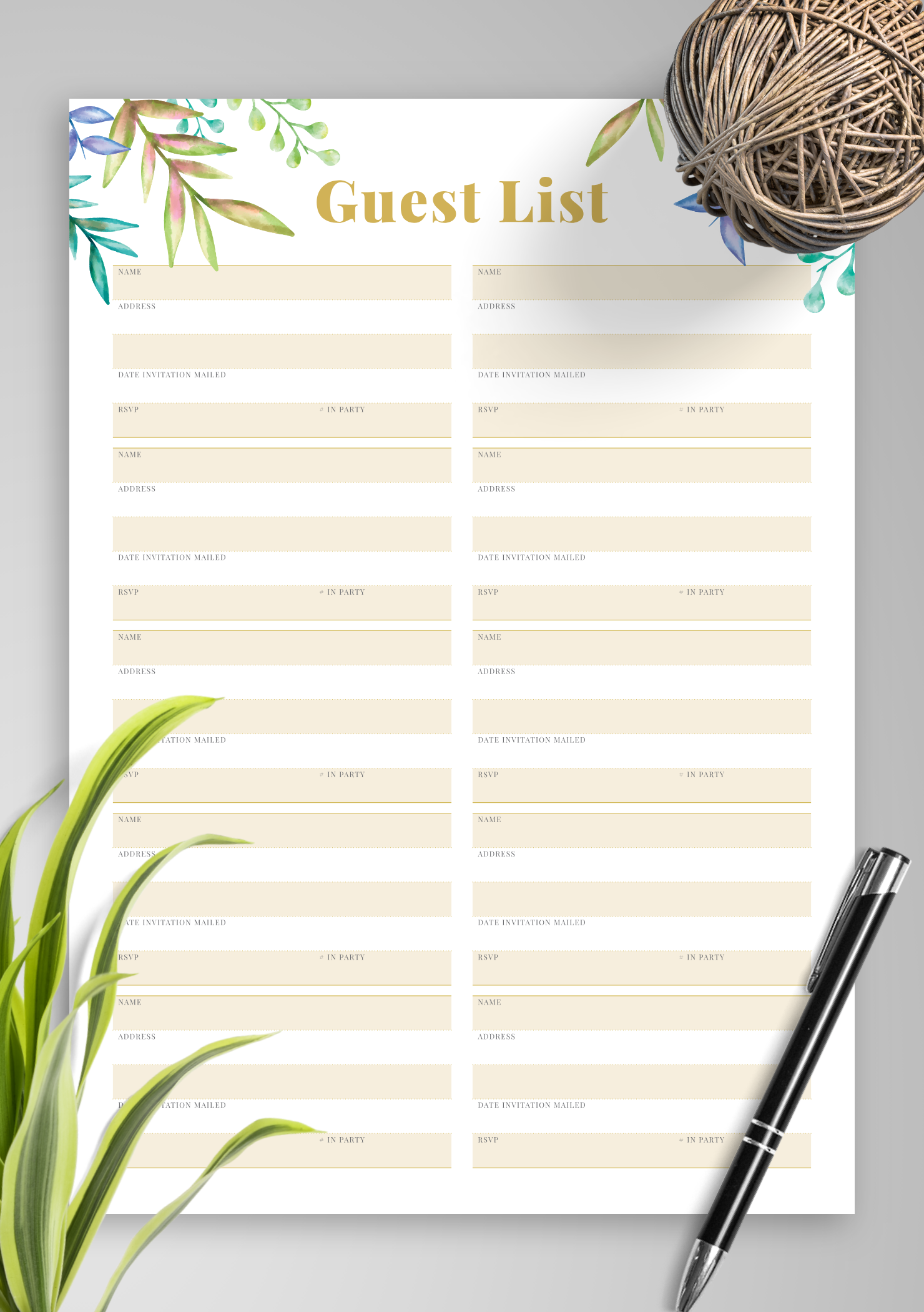 Detail Wedding Guest Book Template Free Download Nomer 9