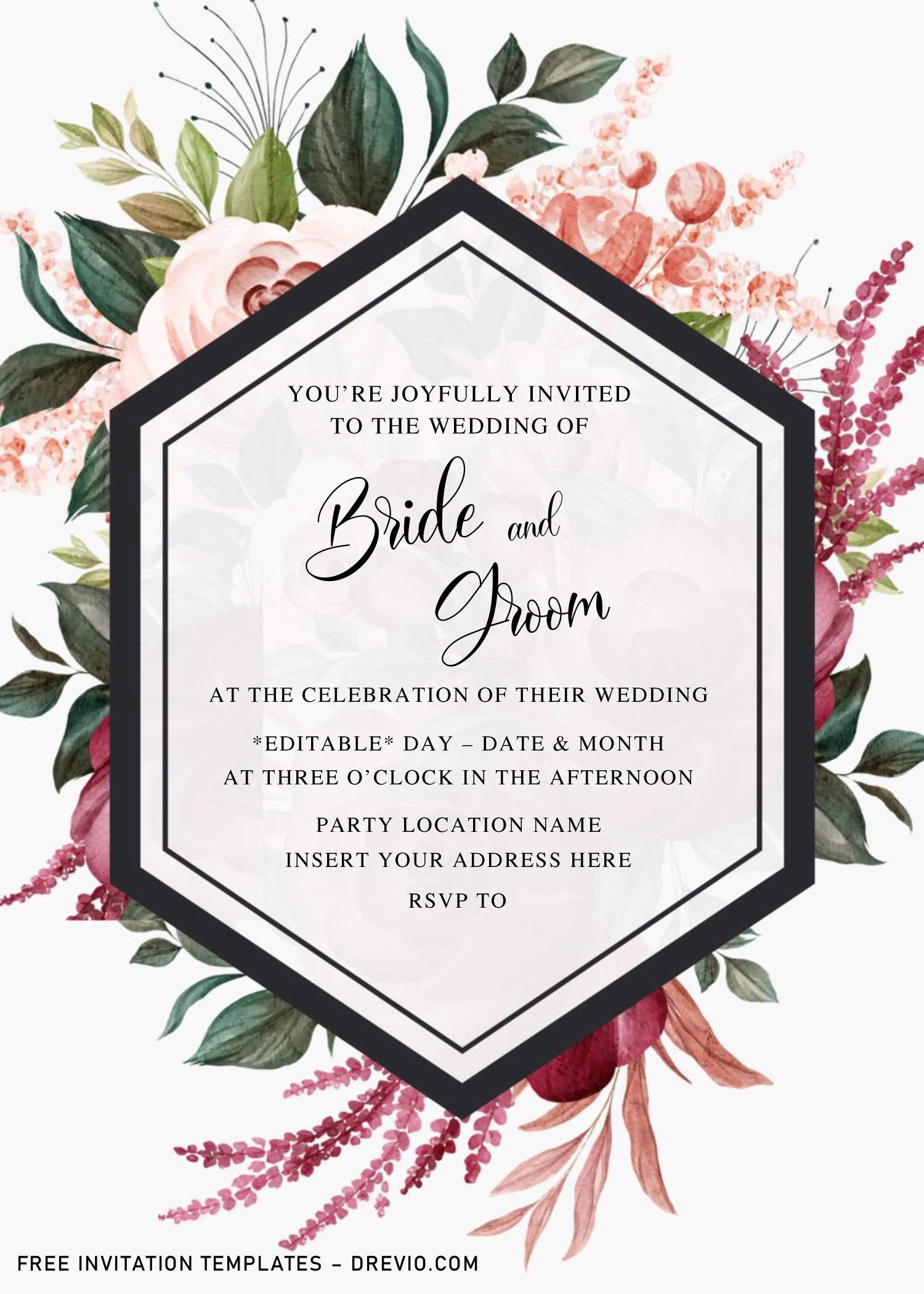 Detail Wedding Invitation Background Template Nomer 29