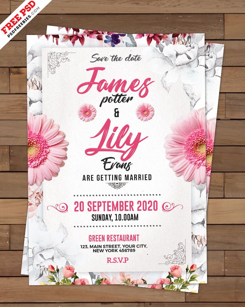 Wedding Invitation Template Psd - KibrisPDR