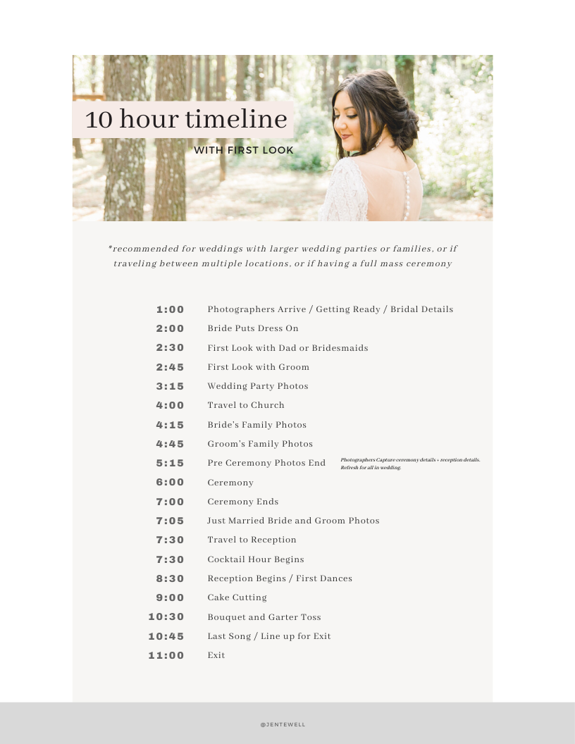 Detail Wedding Photography Timeline Template Nomer 21