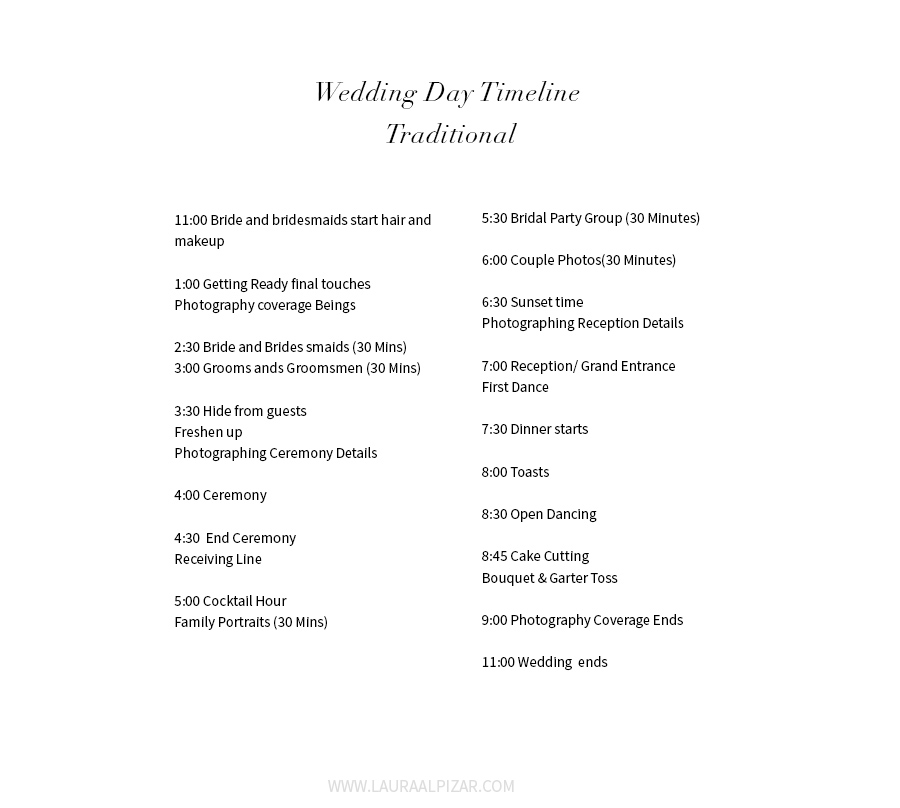 Detail Wedding Photography Timeline Template Nomer 35