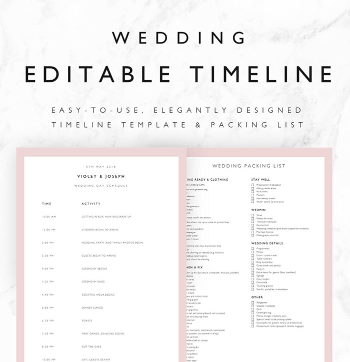 Detail Wedding Photography Timeline Template Nomer 49