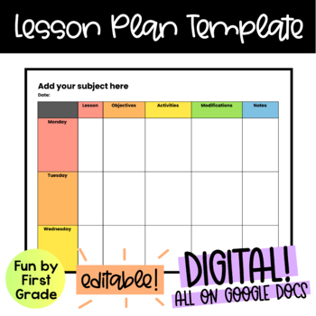 Weekly Lesson Plan Template Doc - KibrisPDR