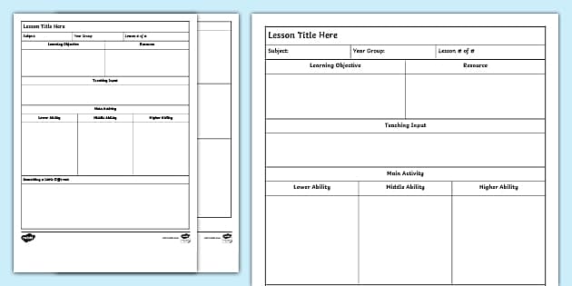 Detail Weekly Lesson Plan Template Doc Nomer 38