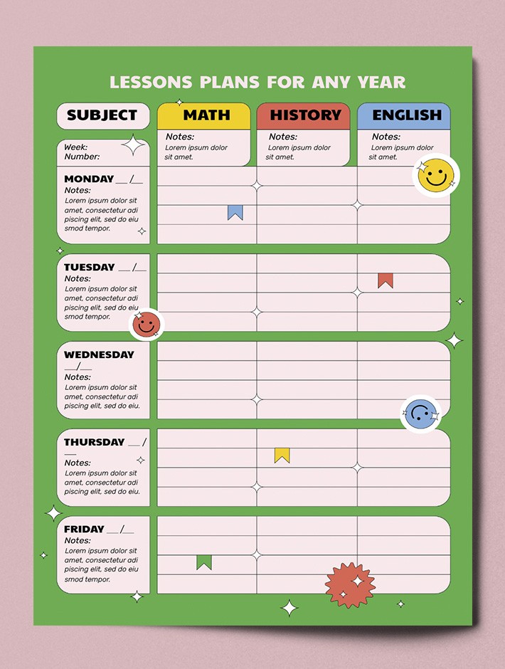 Detail Weekly Lesson Plan Template Doc Nomer 45