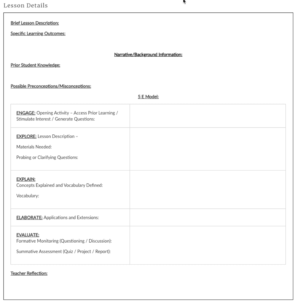 Detail Weekly Lesson Plan Template Doc Nomer 53