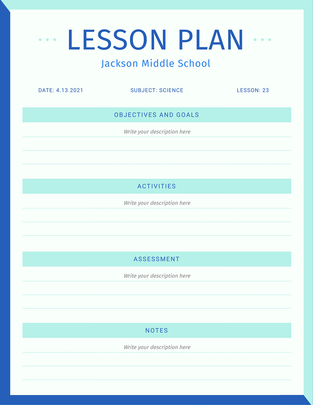 Detail Weekly Lesson Plan Template Doc Nomer 57
