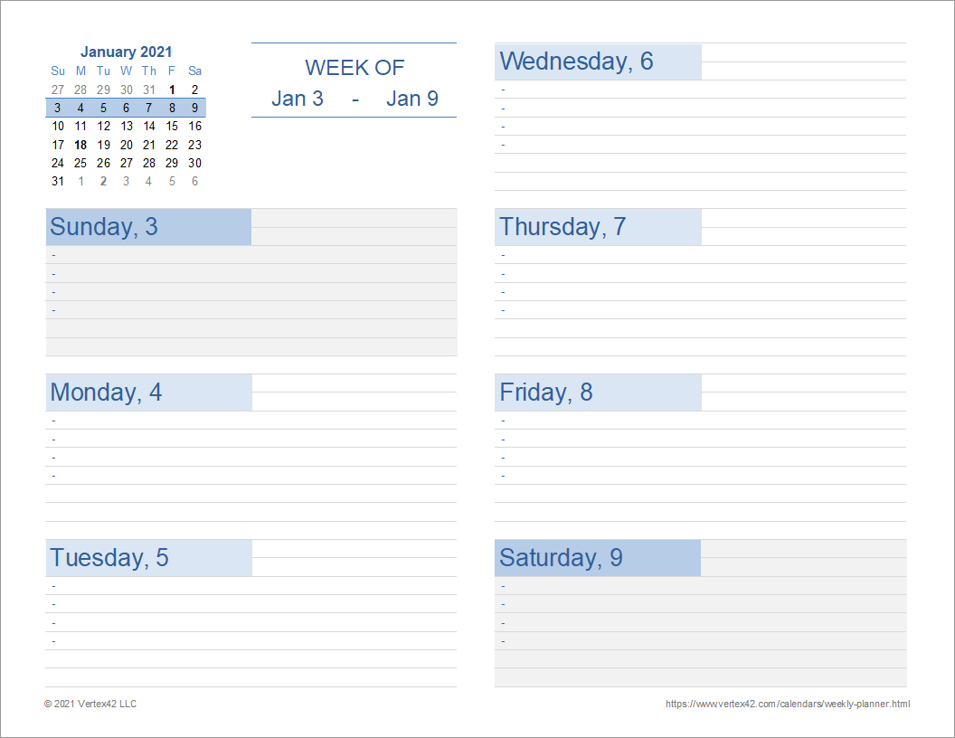 Detail Weekly Planner Template Nomer 12