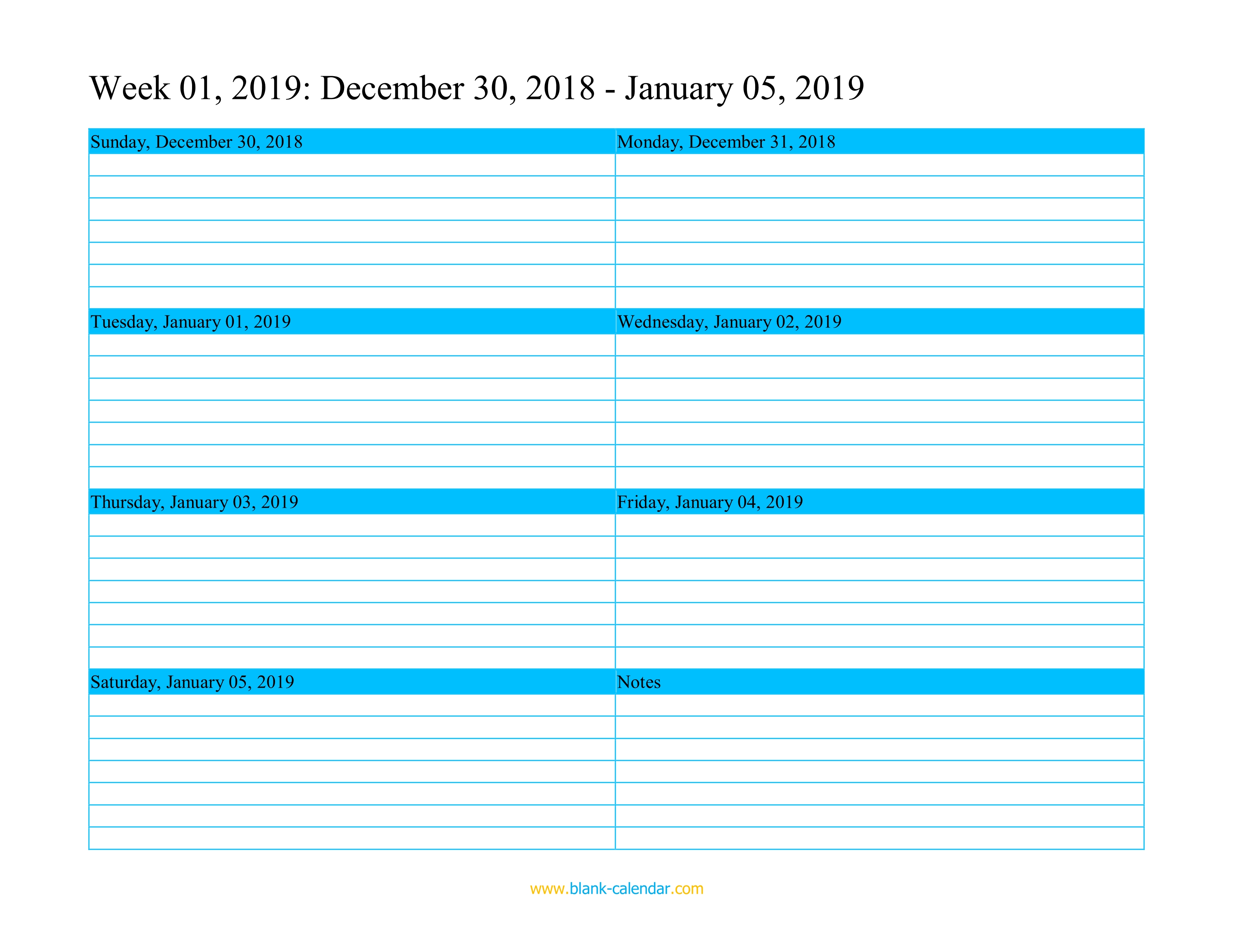 Weekly Planner Template 2019 - KibrisPDR