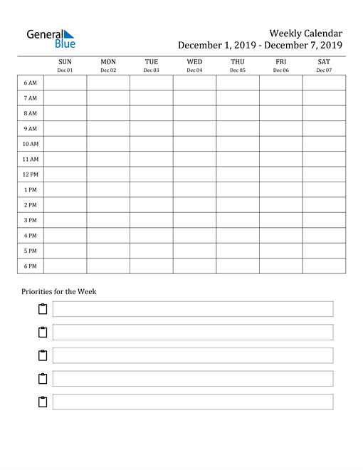 Detail Weekly Planner Template 2019 Nomer 15