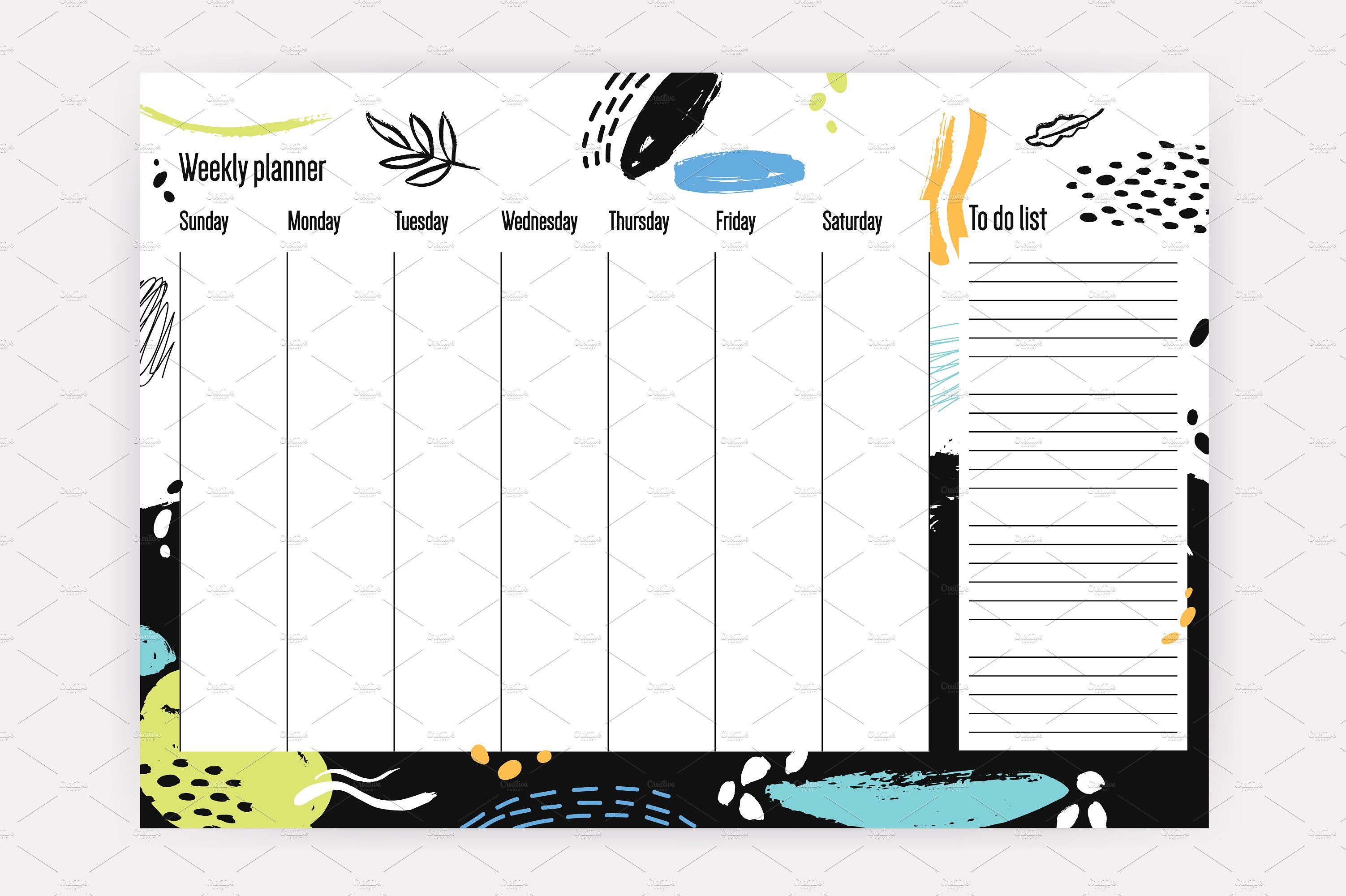 Detail Weekly Planner Template 2019 Nomer 17