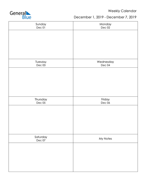 Detail Weekly Planner Template 2019 Nomer 21