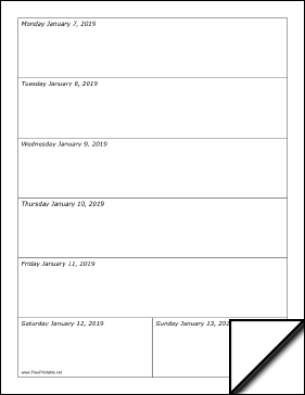 Detail Weekly Planner Template 2019 Nomer 32