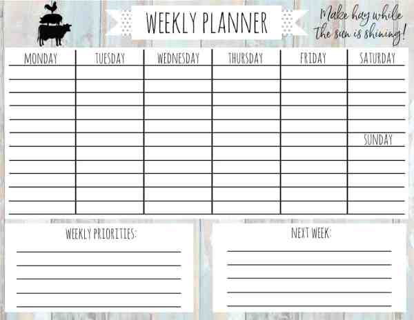 Detail Weekly Planner Template 2019 Nomer 44