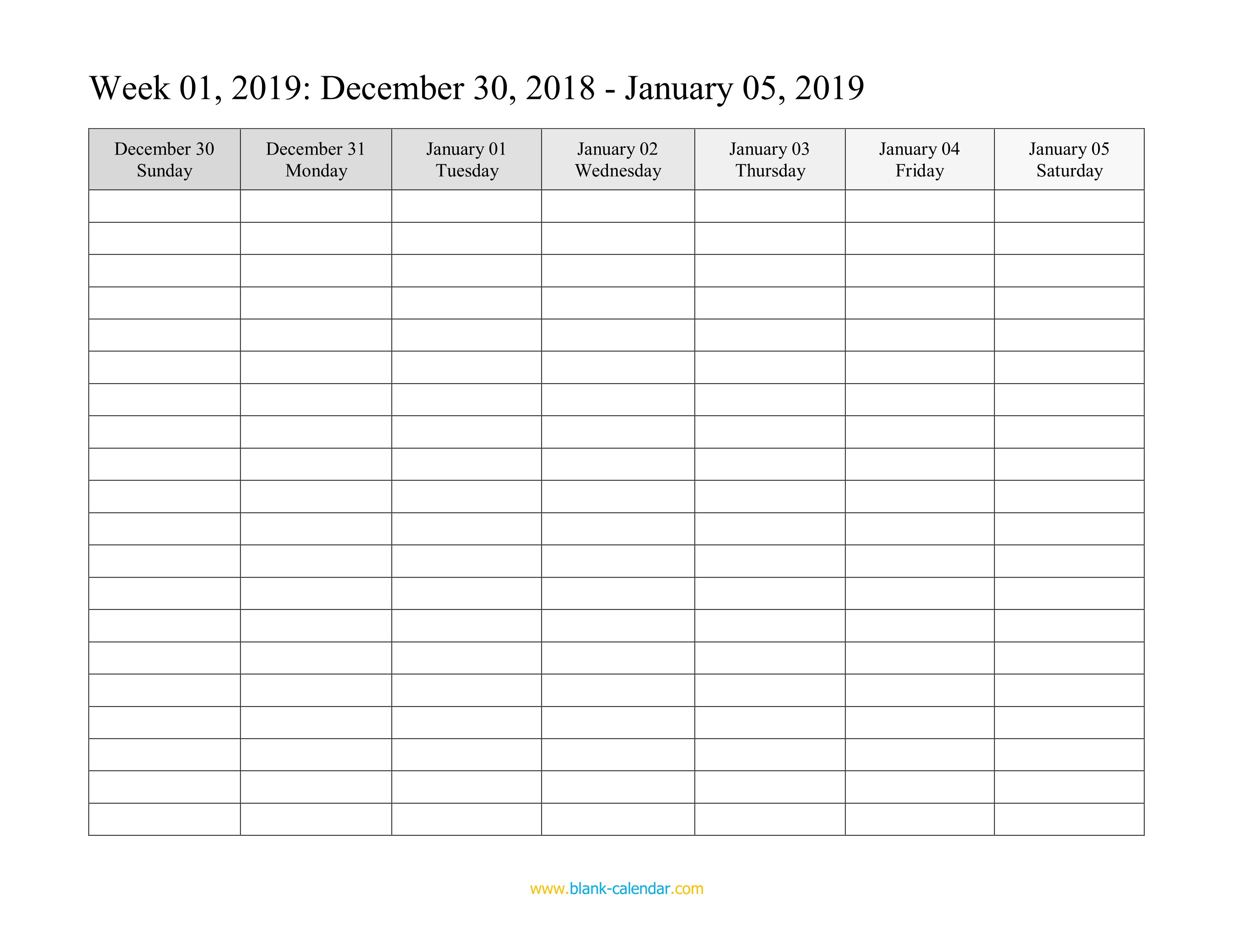 Detail Weekly Planner Template 2019 Nomer 10