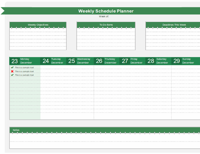 Detail Weekly Planner Template Nomer 22