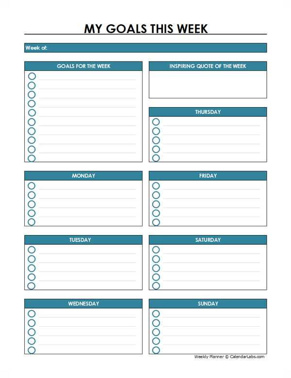 Detail Weekly Planner Template Nomer 26