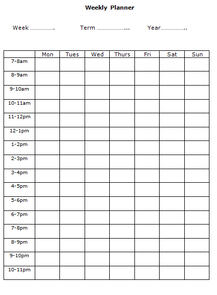 Detail Weekly Planner Template Nomer 41