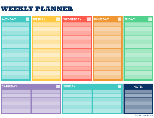 Detail Weekly Planner Template Nomer 45