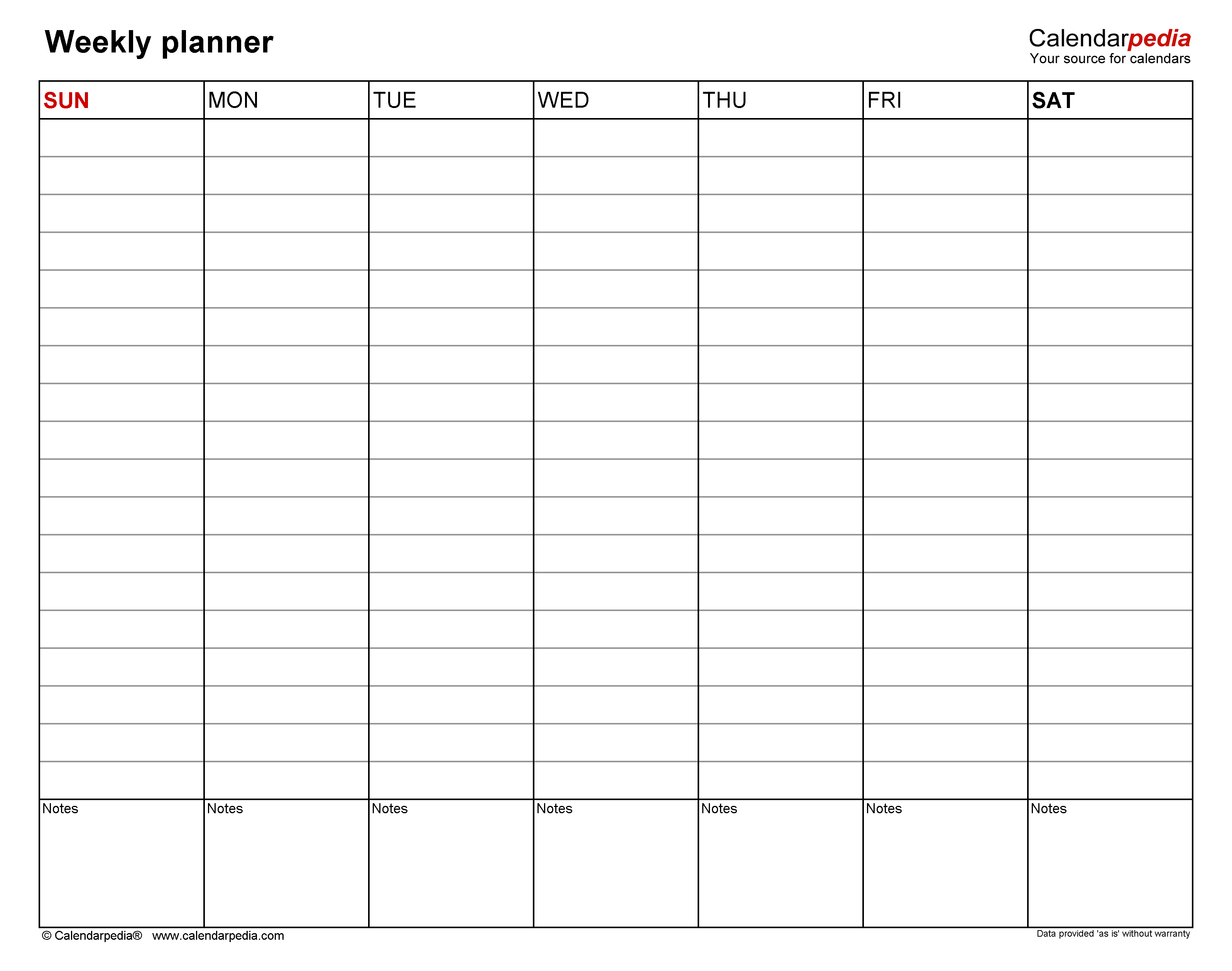 Detail Weekly Planner Template Nomer 49