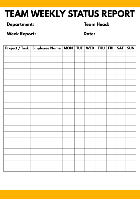 Detail Weekly Report Template Nomer 4