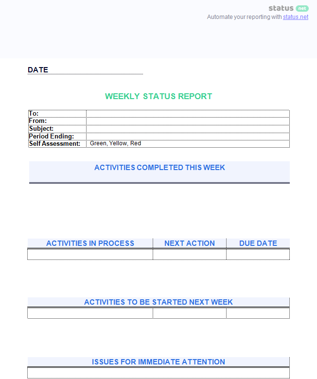 Detail Weekly Report Template Nomer 43