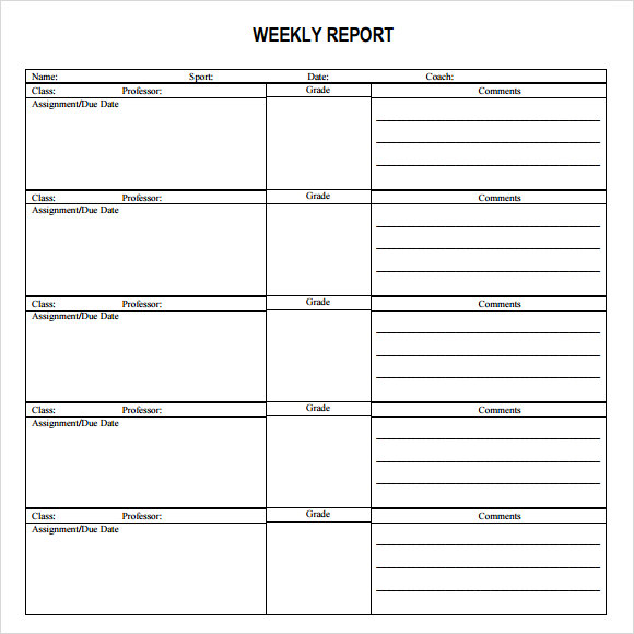 Detail Weekly Report Template Nomer 51