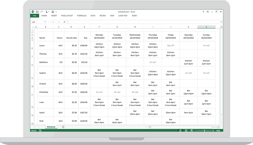 Detail Weekly Rota Template Nomer 15