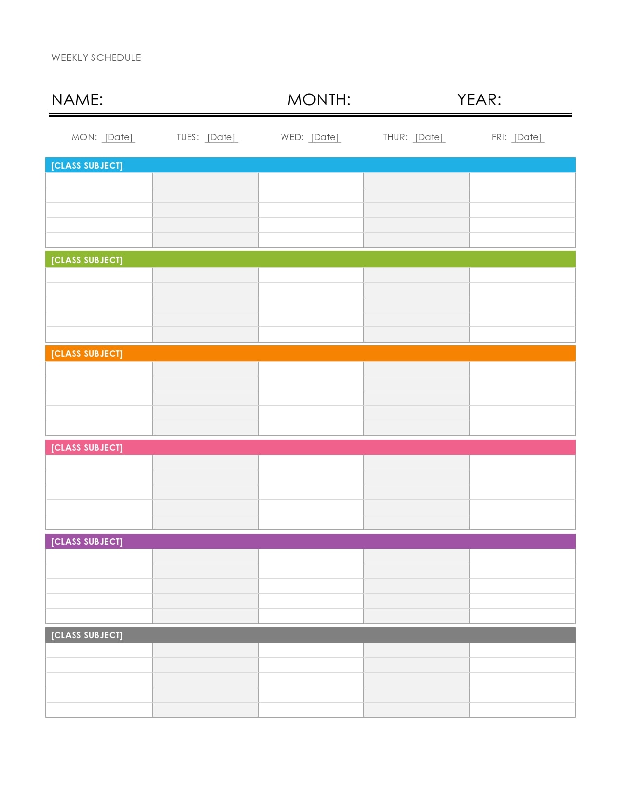 Detail Weekly Rota Template Nomer 56