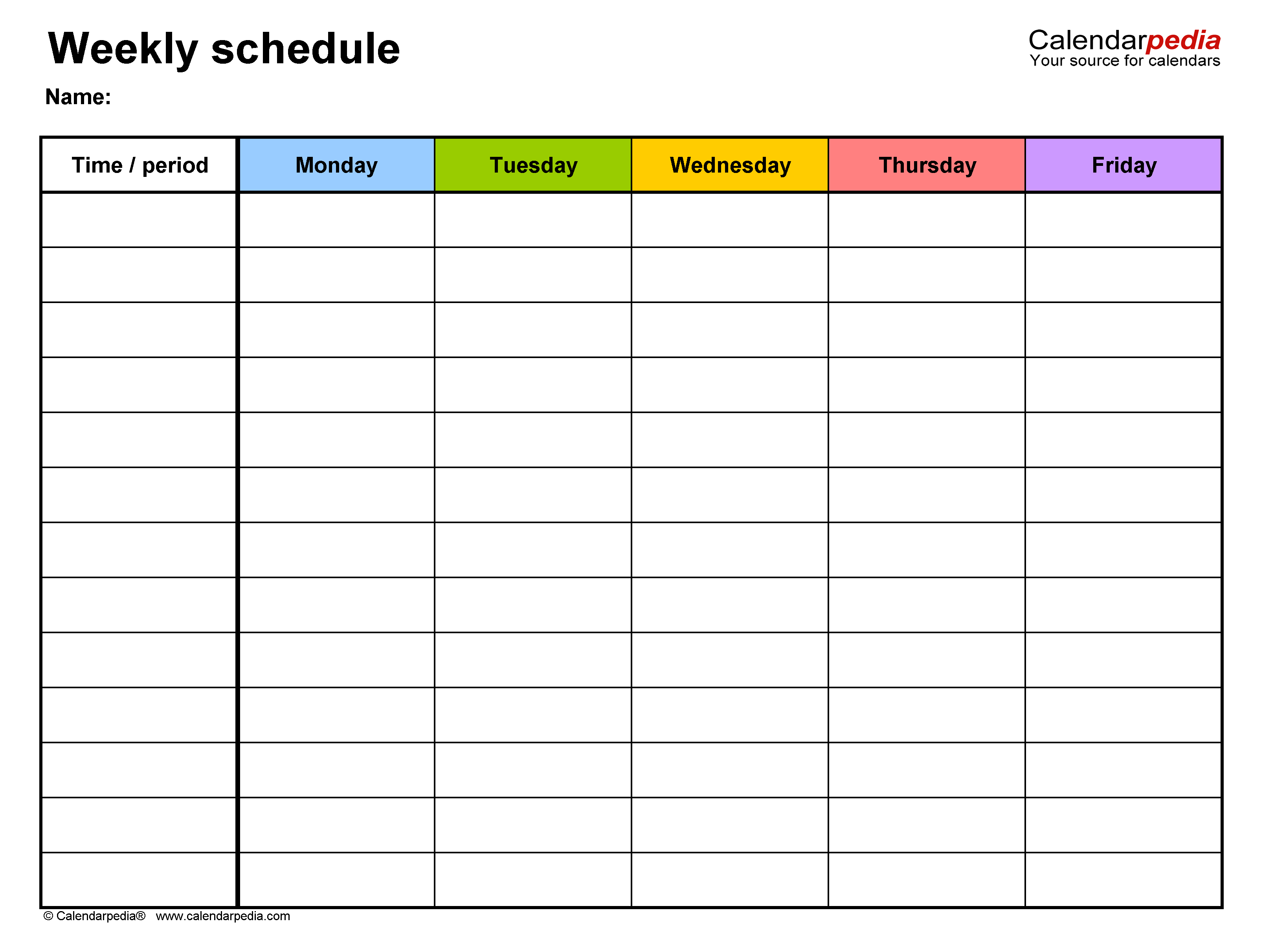 Weekly Schedule Template - KibrisPDR