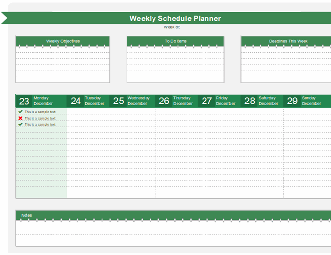 Detail Weekly Schedule Template Nomer 13