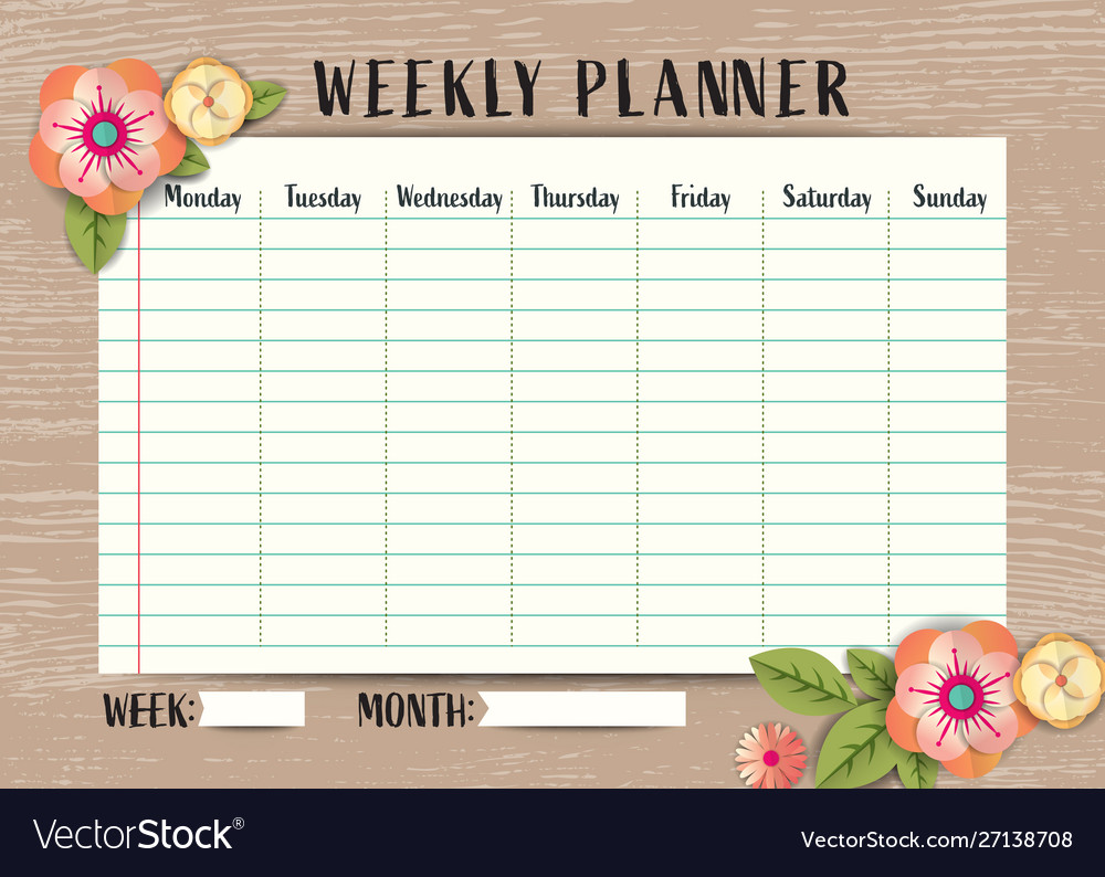 Detail Weekly Schedule Template Nomer 14