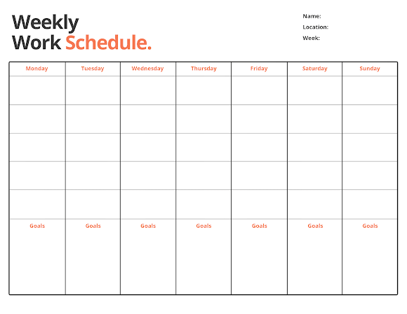 Detail Weekly Schedule Template Nomer 3