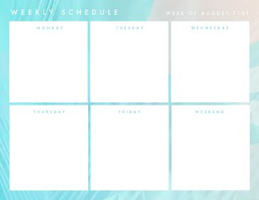 Detail Weekly Schedule Template Nomer 22
