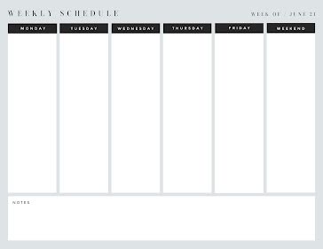 Detail Weekly Schedule Template Nomer 28
