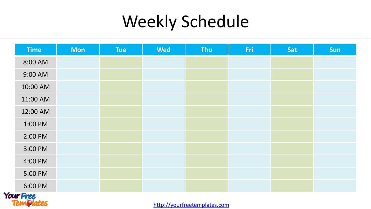 Detail Weekly Schedule Template Nomer 29