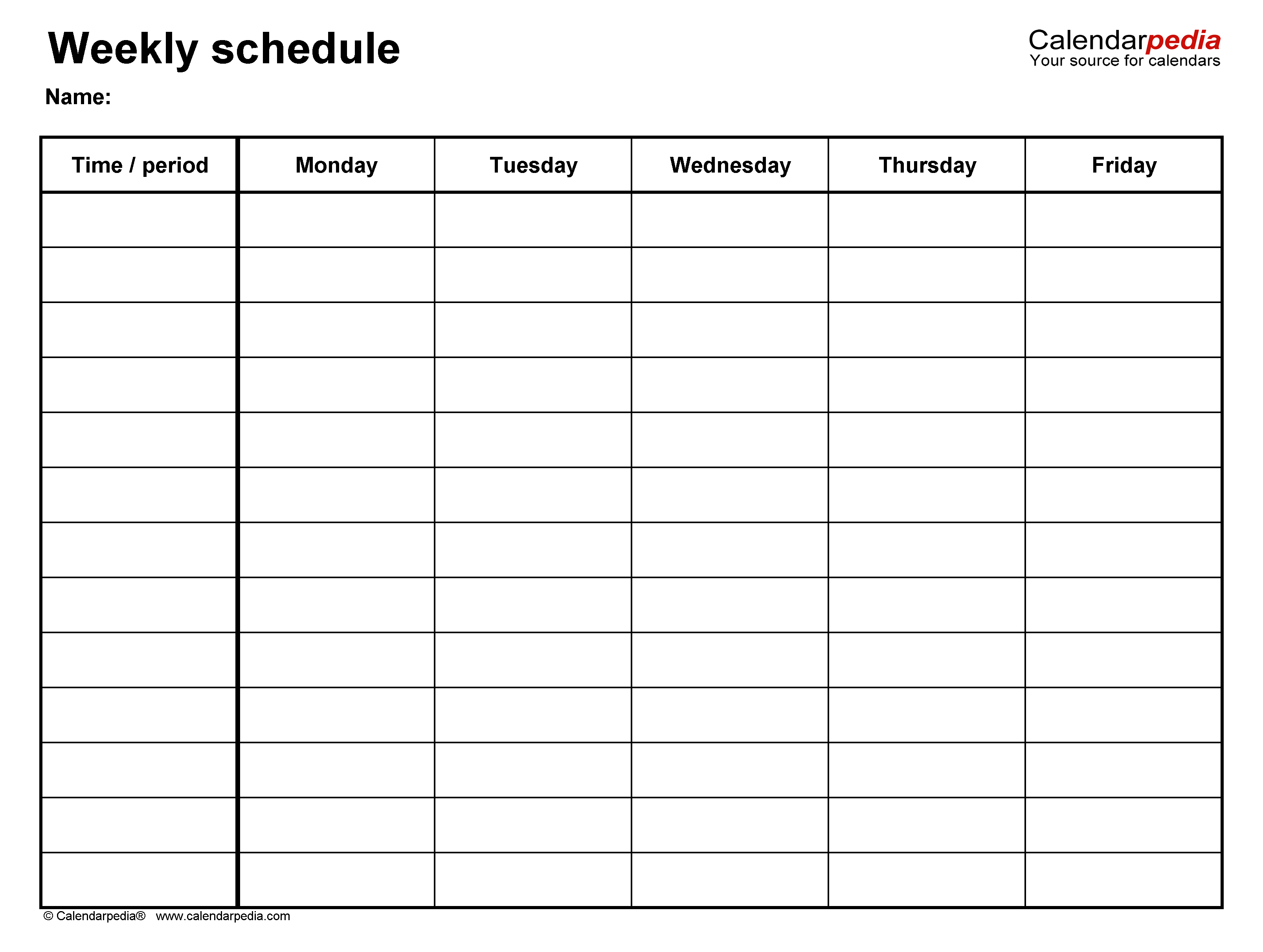 Detail Weekly Schedule Template Nomer 33
