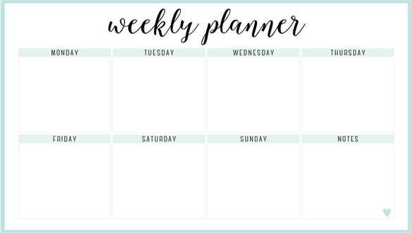 Detail Weekly Schedule Template Nomer 6