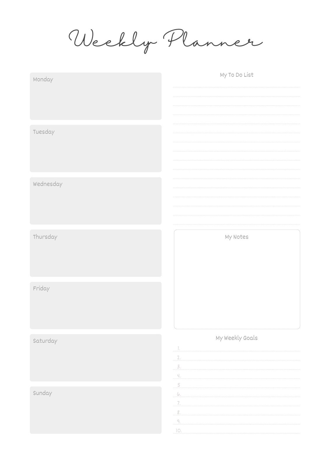 Detail Weekly Schedule Template Nomer 48