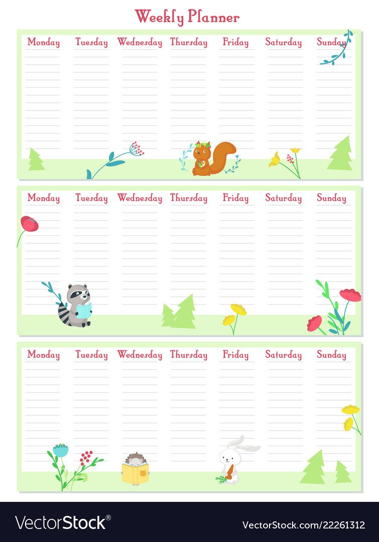 Detail Weekly Schedule Template Cute Nomer 6