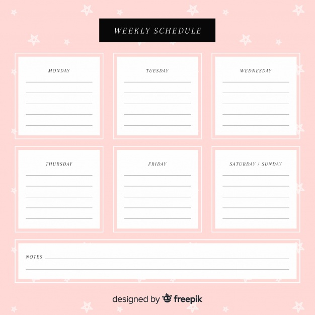 Detail Weekly Schedule Template Cute Nomer 10