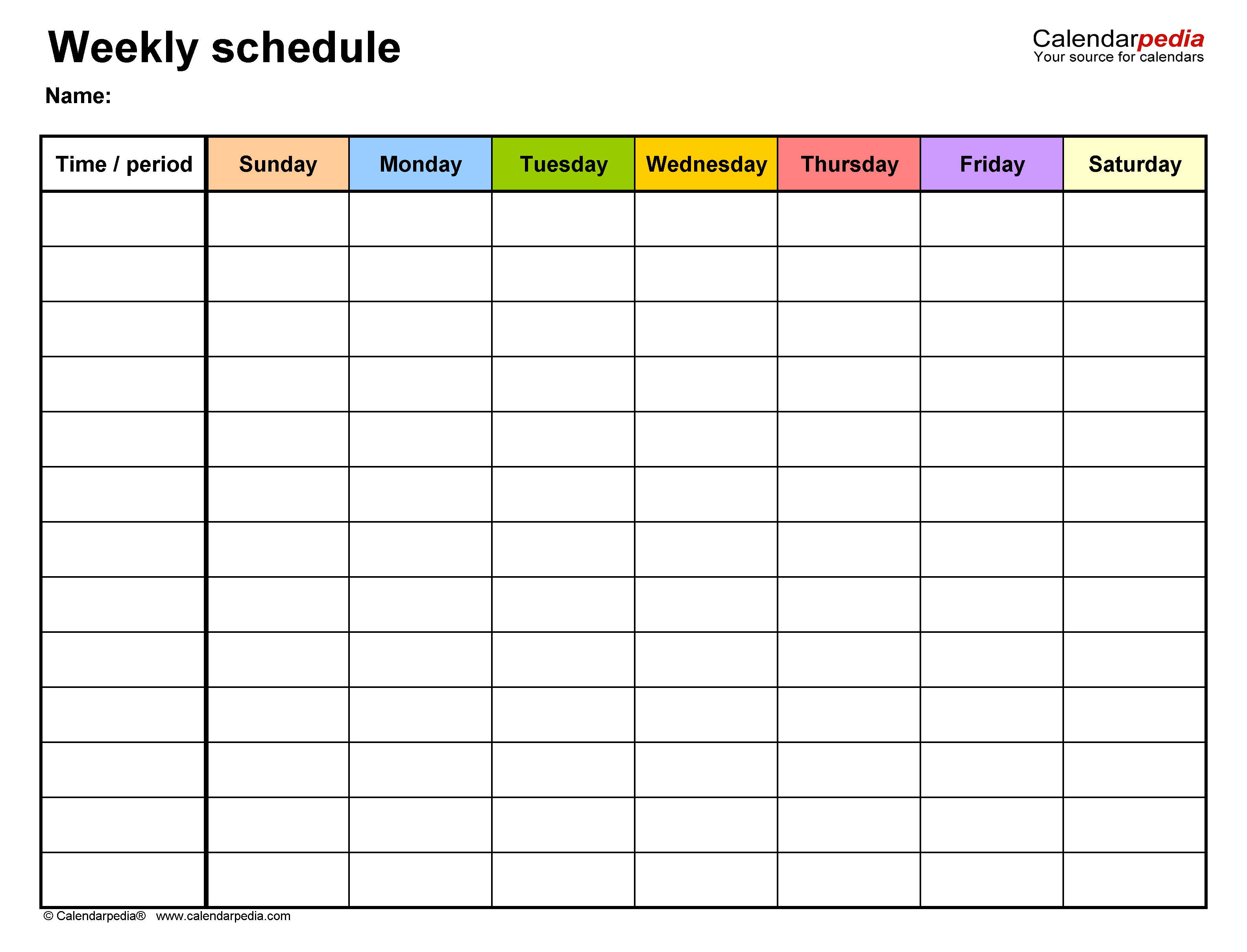 Detail Weekly Schedule Template Excel Time Management Nomer 3