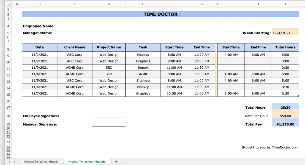 Detail Weekly Schedule Template Excel Time Management Nomer 20